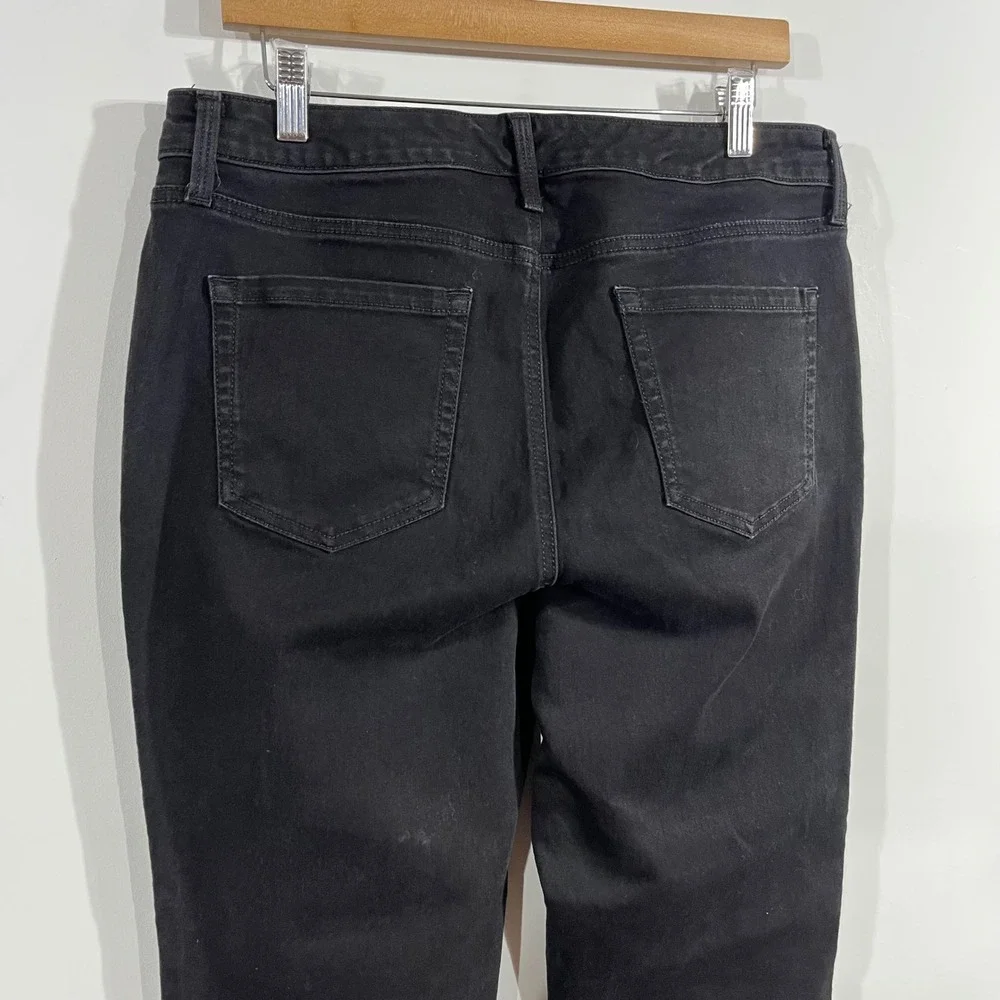 Charter Club Lexington Straight Leg Jeans Black Womens 16 Stretch Denim Mature
